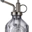Glass Plant Mister Spray Bottle, Vintage Plant Water Spritzer, Succulent Spray Bottle with Top Pump, Small Glass Sprayer Mister Watering Can for Indoor Outdoor Houseplant - Grey