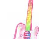 Kids Electric Guitar with 4 Strings Light-Up Music Toy for Girls