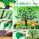 Moukeren Felt St. Patrick's Day Craft Kit Wall Shamrock DIY Felt Bulletin Board Set Shamrock Clover Tree Board with 96 Pcs Detachable Cauldron Gold Coins Ornaments Activity