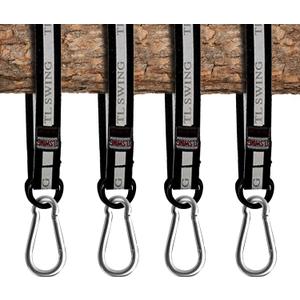Tree Swing Hanging Kit - 4 PCS 55cm / 22inches Heavy Duty Straps Holds 440 lbs With Carabiner Perfect for Rope Swing, Hammock, Plank