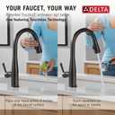 Delta Essa Touchless Kitchen Faucet with Touch Technology, Oil Rubbed Bronze Kitchen Sink Faucet with Pull Down Sprayer, Single Hole, Venetian Bronze 9113TL-RB-DST