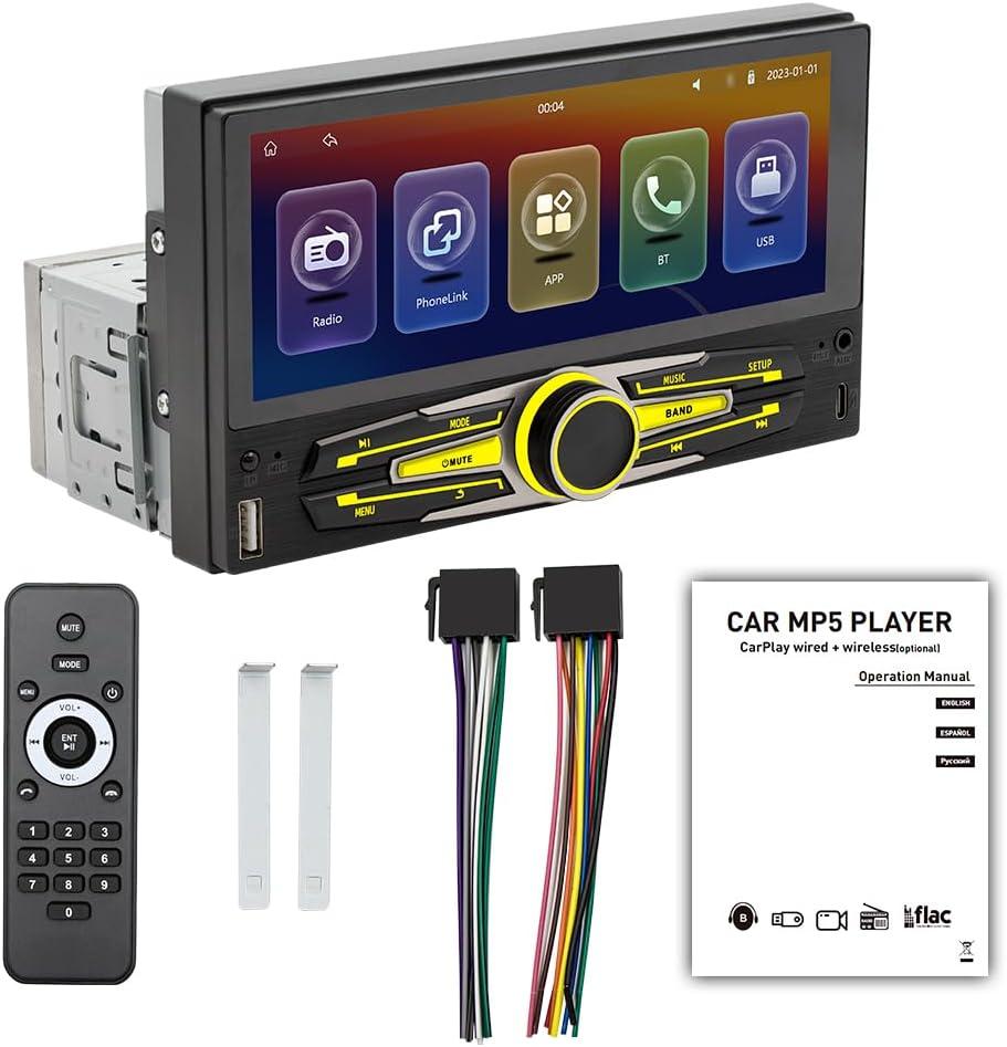 6.86 Inch Car Stereo BT MP5 Player RDS Radio port Hands-Free Calling U-Disk/X-in Phone Intonnection Mirror Phone Link Reversing Assist Steering Wheel Control