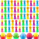 64 Pieces Jumping Spring Toys Cute Colorful Jumping Popper Spring Bouncy Launcher Toy for Goodie Bag Stuffers Stocking Stuffers Birthday Christmas Party Favors, Random Color