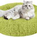 Nisrada Cat Beds for Indoor Cats,20 Inch Dog Bed for Small Melium Large Dogs, Washable-Round Pet Bed for Puppy and Kitten with Slip-Resistant Bottom (Green)