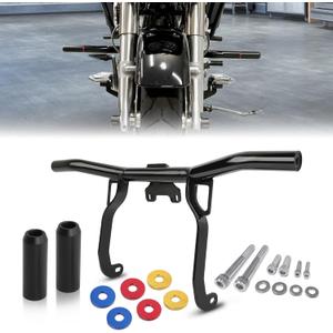 DREAMIZER Engine Guard Front Crash Bars Flat-Out Bar Compatible with Harley 2014-2023 Touring, Street Glide, Road King, Softail, Tri Glide Models