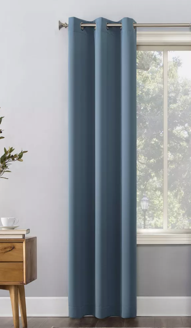 Sun Zero Blackout Kenneth Energy Saving Grommet Curtain Panel, 1 Panel, Size 40"x52"