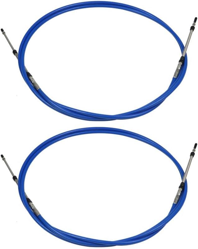 33C Throttle Shift Control Cable Compatible with Outboard Engine Boat Motor Steering System Blue (2PC 10FT)