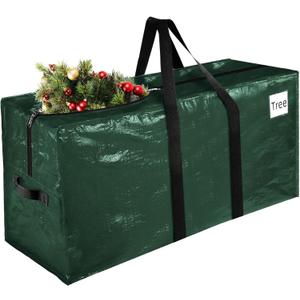 Christmas Tree Storage Bag, Christmas Tree Bag Fits Up to 7.5 Ft Artificial Xmas Trees, Heavy Duty Material, Waterproof & Dual Zippers Christmas Tree Box for Trees, Decorations (Green)