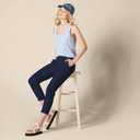 Amazon Essentials Women's Mid-Rise Slim-Fit Stretch Cotton Twill Cropped Capri Khaki Pants, US 16