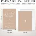 TPYEN Bridal Shower Invitations - 25 Brown Minimalist Fill-in Wedding Invitations with Envelopes, Couples Engagement Newlyweds Wedding Shower Invites, Bridal Parties Supplies and decorations - B12