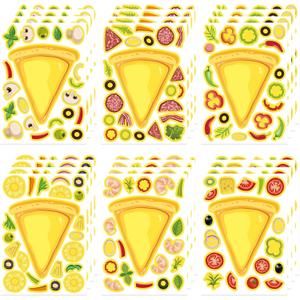 24 Sheets Make Your Own Pizza Stickers for Kids, Pizza Party & Family Night, Food Stickers, Motivational Reward Stickers for Teachers and Students