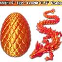 2 x ZHEBAG 3D Printed Dragon Egg, 3D Printed Articulated Dragon Eggs with Dragon Inside, Crystal Dragon Fidget Toy, Adults Fidget Toys, Mystery Dragon Egg for Autism and ADHDLaser Red (Medium)