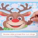 8 x 465 PCS 10 Sheet Double-Sided Christmas Window Clings, Christmas Snowflake Window Clings Stickers for Glass, Xmas Holiday Santa Claus Reindeer Snowflake Decals for Party