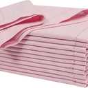Ramanta Home Pink Cloth Dinner Napkin Set of 12-18x18 Inch, Easter Premium Cotton Linen Flax Hemstitched Napkins for Spring Decor Wedding, Party, Kitchen | Soft Durable Washable for Everyday Use