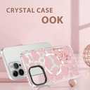 OOK Magnetic Case for iPhone 13 Pro Case Cute Cow Print [Compatible with MagSafe] Camera Protective Slim Phone Cover for Women Girls with [Screen Protector]-Pink