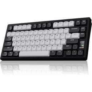 ND75 LP Low Profile Aluminum Mechanical Keyboard, 75 Percent Wireless Gaming Keyboard w/Screen, Tri-Mode, Quick Disassembly, RGB Backlit Key Board for Laptop Office PC (Black)