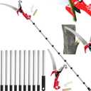 13ft Pole Saws for Tree Trimming, Lightweight Stainless Steel Tree Trimmers Long Handle Pruner, Tree Pruner Extendable, Manual Pole Cutter for Yard Garden Patios Trees Branches Cutting