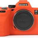 Rieibi Accessory for Sony A7RV Case, Soft Silicone Protective Case for Sony A7R5/A7R V/Alpha 7R V/A7RV/A7R 5/A7RM5 Digital Camera, Lightweight A7 RV Camera Case Grip Body Skin - Orange