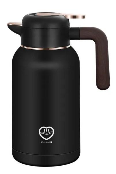 Thermal Coffee Carafe 70 oz - 12 Hour Hot Stainless Steel Carafes for Hot Liquids-Insulated Coffee Carafes For Keeping Hot/Cold Coffee, Tea, Water,Milk, Creamer Dispenser for Coffee Bar(Black)