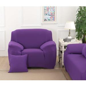 Sofa Cover,1 Piece for 1 2 3 4 Seater, Couch High Stretch Sofa Slipcover Non Slip Couch Cover with Elastic Bottom for Pets -Dark purple-1-seater, 75" ong