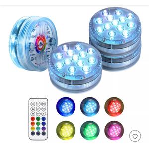 Aqua Miracle Submersible LED Lights with Remote, Color Changing Battery Powered Underwater LED Light Pucks for Pool Pond Camping Bucket Decoration (4 Packs)