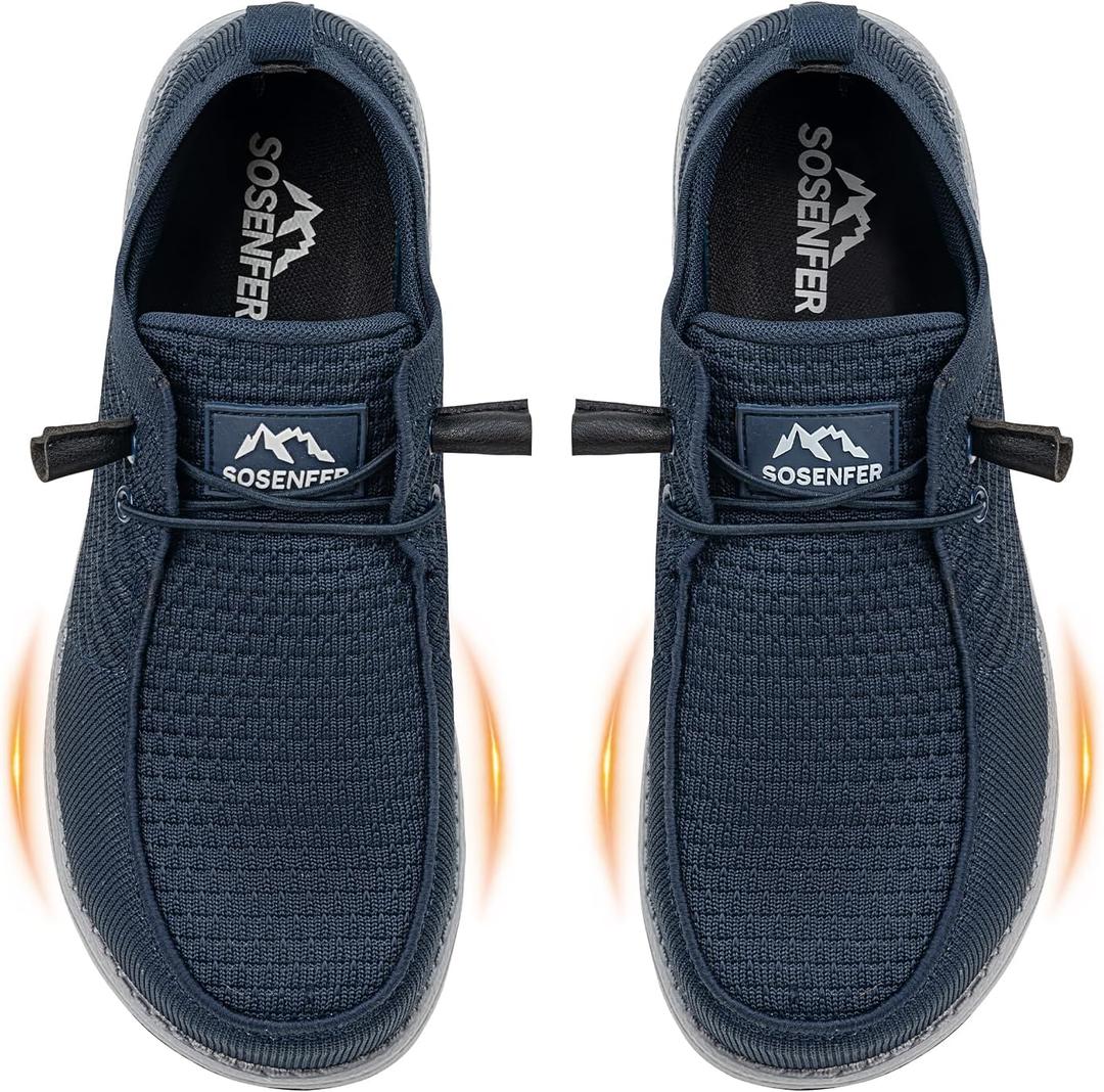 Sosenfer Steel Toe Shoes for Men | Slip Resistant Work Boots with Composite Toe | Lightweight Safety Loafers for Construction & Warehouse | Non-Slip Rubber Outsole-SHENLAN-44