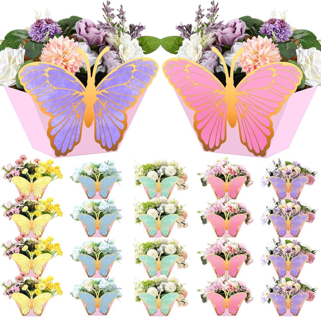 20 Pcs Butterfly Tables Decorations Flower Boxes 3D Butterfly Table Toppers for Floral Tea Themed Decor 20 Pcs Butterfly Tables Decorations Flower Boxes 3D Butterfly Table Toppers for Floral Tea Themed Decor