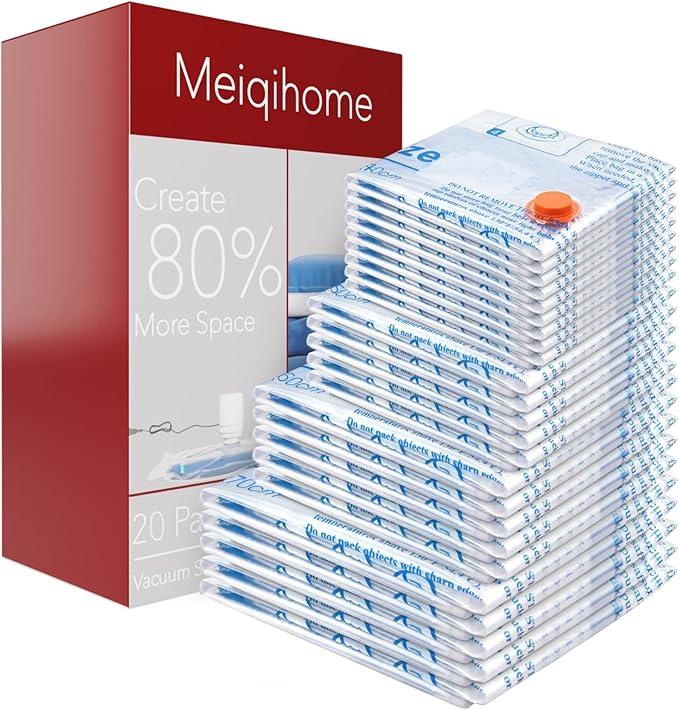 Vacuum Storage Bags 8 Combo, Plastic Packaging Bags,Space Saver Sealer Bags for Clothes, Pillows, Comforters, Blankets, Bedding