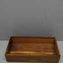 ALELION Acacia Wood Bathroom Storage Basket for Organizing - Toilet Paper Basket with Handle for Back of Toilet Tank Top Topper - Small Narrow Baskets for Kitchen Pantry Garage Laundry Room Storage