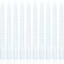 10 Inch Baby Blue Spiral Taper Candle Set, 10 Pack Unscented Dripless Long Burning Time Candlesticks for Dinner Party Wedding Shower and Home Decoration