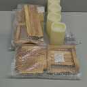 Neoflavie 6 Set/18 Pcs Wooden Wedding Lantern Centerpiece Include 6 Wooden Lantern Candle Holder 6 Flameless LED Candle 6 Eucalyptus Leaves Wreath for Centerpieces Wedding Table Party Farmhouse Decor