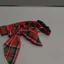 ADOGGYGO Christmas Dog Collar with Bow, Adjustable Cotton Red Green Plaid Bowtie Dog Christmas Collars for Small Medium Large Dogs Pets (Large, Xmas)