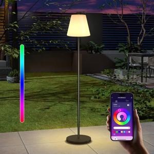 Outdoor Floor Lamp USB Rechargeable Cordless Dimmable RGB Warm White LED Lights for Yard Garden Patio