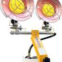 Propane Tank Top Heater 30000 BTU, Indoor/Outdoor With 3 Heating Levels, Tip-Over Protection, Portable LP Gas for Camping, Tent, Garage, Patio, RV Travel, Ice Fishing - Yellow