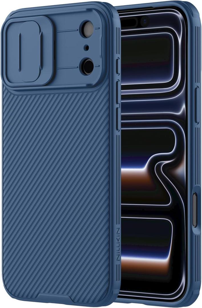Nillkin for iPhone 17 Pro Case with Slide Camera Cover, Thin Slim Fit, Shockproof Protective, Protector Privacy, Phone Case iPhone 17 Pro Camera Lens Protector 6.3 inch, Blue
