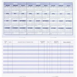 20 Pack Checkbook Register, Check Registers for Personal, Blank Ledger Transaction Registers for Personal or Business Bank, Check Register Book for Checking and Saving Account, Deposit and Credit Card