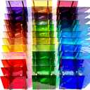 ILLUCKAI 36 Sheets Transparent Stained Glass Sheets, 6 x 4 Inch Cathedral Art Glass Mosaic Tiles Supplies, Assorted Colors for Stained Glass Projects