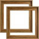 Canvas Frame for 20x20 Oil Paintings, 2 Pack Square Floating Frames for Stretched Canvas Pictures Prints Paint by Numbers, Floater Art Frame for Home Office Living Room Wall Decor (Dark Brown)