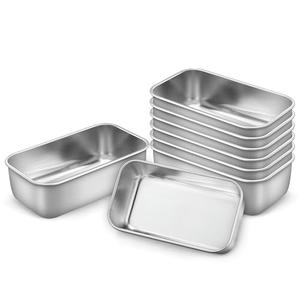 LIANYU Mini Loaf Pan for Baking Bread, 8 Pack 6.3 x 3.5 Inch Stainless Steel Small Bread Loaf Pan for Homemade Meatloaf, Tin Loaf Baking Pan Perfect for Banana Sourdough Sandwich, Dishwasher Safe