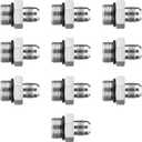 10 Pack Hydraulic Hose Adapter Fittings: 3/8" JIC 37 Male x #8 SAE/ORB Male, Straight Tube Fitting Kits with Protection Cover