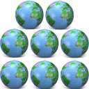 Pangda 8 Pack 16 Inch Inflatable Globe Blow up World Globe PVC Inflatable Earth Beach Ball for Playing or Teaching, Beach Ball for Kids Party Bags Summer Pool