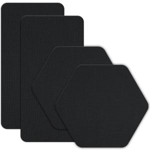 GEAR AID Tenacious Tape Gore-TEX Fabric Patches for Waterproof Jacket & Rain Gear Repair, Black, 2.5 x 2.8 Hex & 2.5 x 4 Rectangle, 4 Patches