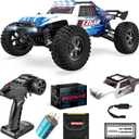 BEZGAR HM124 Brushless RC Car - 1:12 Scale 52+KM/H High Speed RC Truck, 4x4 Offroad Waterproof for All Terrains, Hobby Grade Remote Control Truck for Adults and Kids Boys with Rechargeable Battery (Blue)
