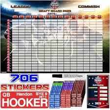 lopeztek Fantasy Football Draft Board 2023-2024 Season, 706 Labels Include 626 Players, 6ft x 4ft Draft Board Kit for Up to 14 Teams, Larger Stickers and Names