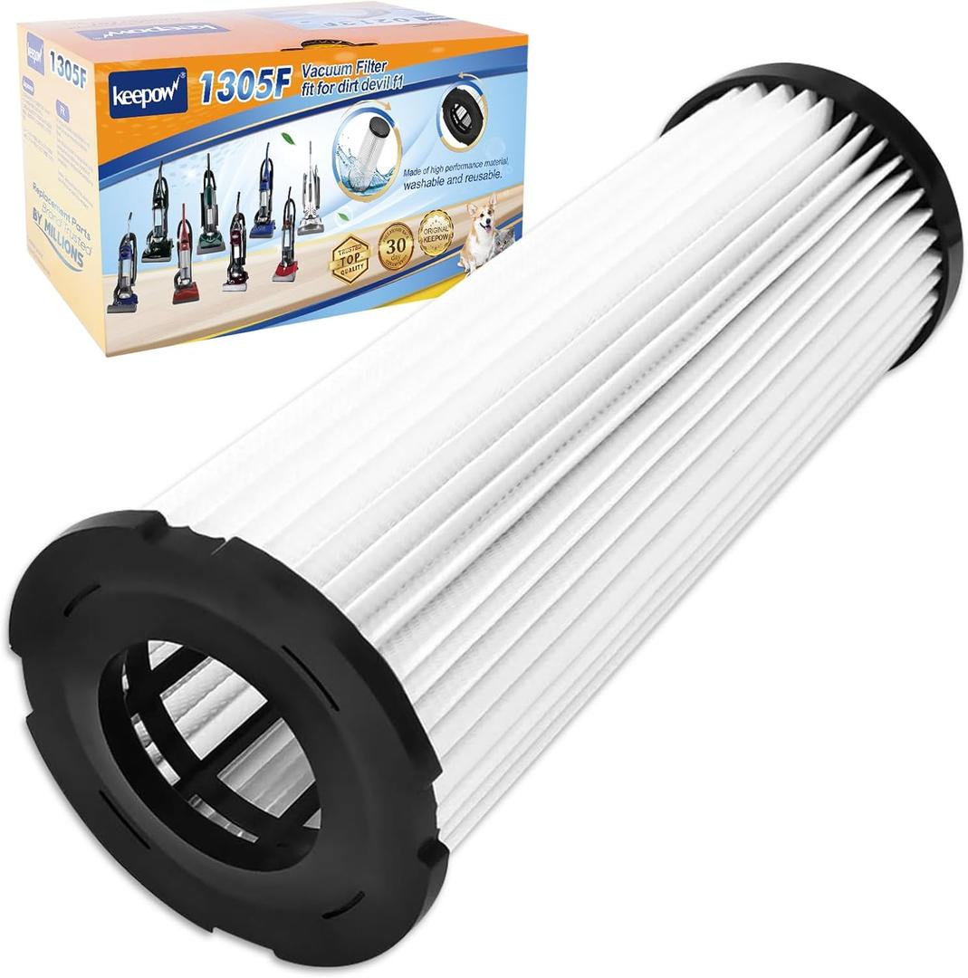 KEEPOW F1 HEPA Filter for Dirt Devil Upright Vacuum Cleaner Models Featherlite/Breeze/Swivel Glide/Vision/Jaguar/Extra Light, Replace Part 2JC0280000, 3-JC0280-000, 2JC0360000 (1 Pack)