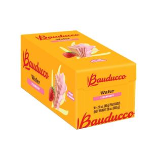 Bauducco Wafer Cookies, Strawberry, 28 oz (Pack of 10) - Crispy Layered Wafers with Rich Strawberry Cream Filling - Indulgent Sweet Snacks, Desserts & Treats - Individually Wrapped