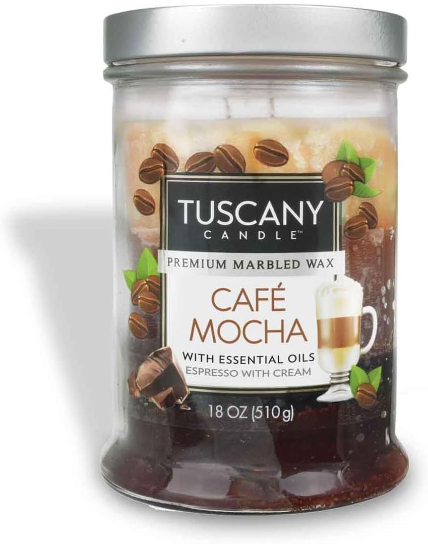 Tuscany Candle Caf Mocha Long-Lasting Scented Jar Candle, 18 oz