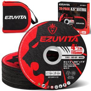 2 x 20-Pack 4-1/2" Ultra Thin Cut Off Wheels for Angle Grinder | Double Fiberglass Reinforcement, Cuts Steel Stainless Iron and INOX,13300 RPM High Speed, 7/8" Arbor Fit