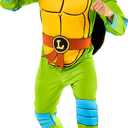 Rubies Men's Teenage Mutant Ninja Turtles Deluxe Leonardo Costume Jumpsuit, Shell, and Eye-mask (Large)
