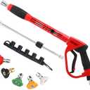 Tool Daily Pressure Washer Gun with 3/8 Swivel Quick Connector, Replacement Wand Extension, 5 Spray Nozzle Tips with Holder, 5000 PSI